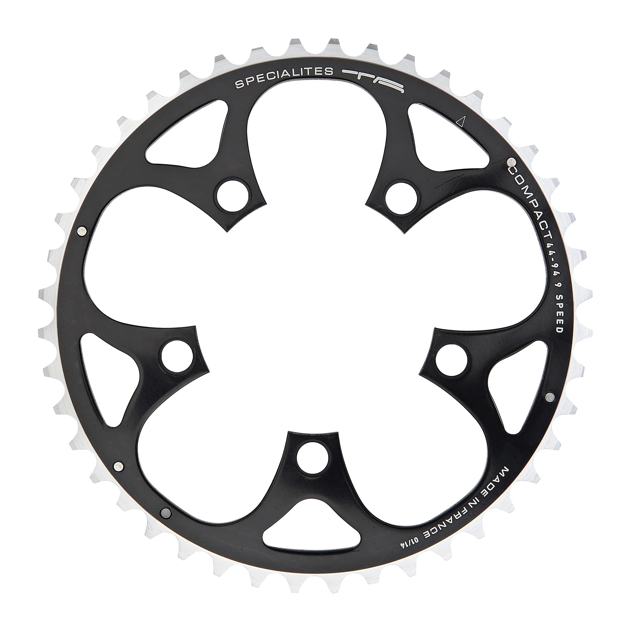 Spécialités TA Unisex's Compact 94pcd 5 Arm 9 Speed Chainring, Black, Outer 50T