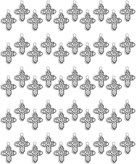 Catholic Four Way Cross/Celtic Crucifix/Orthodox Baptismal Cross/Holy Trinity Crucifix Cross Pendant Charms for DIY Rosary Chaplet Jewelry Making Parts