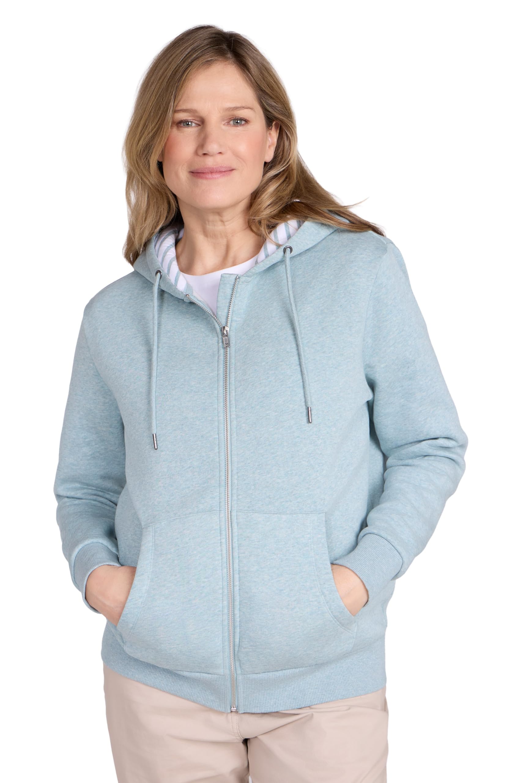 Mountain Warehouse Women's Pale Green 'Penzance' Lightweight Breathable Casual Relaxed Zip Through Hoodie In | Size: 10
