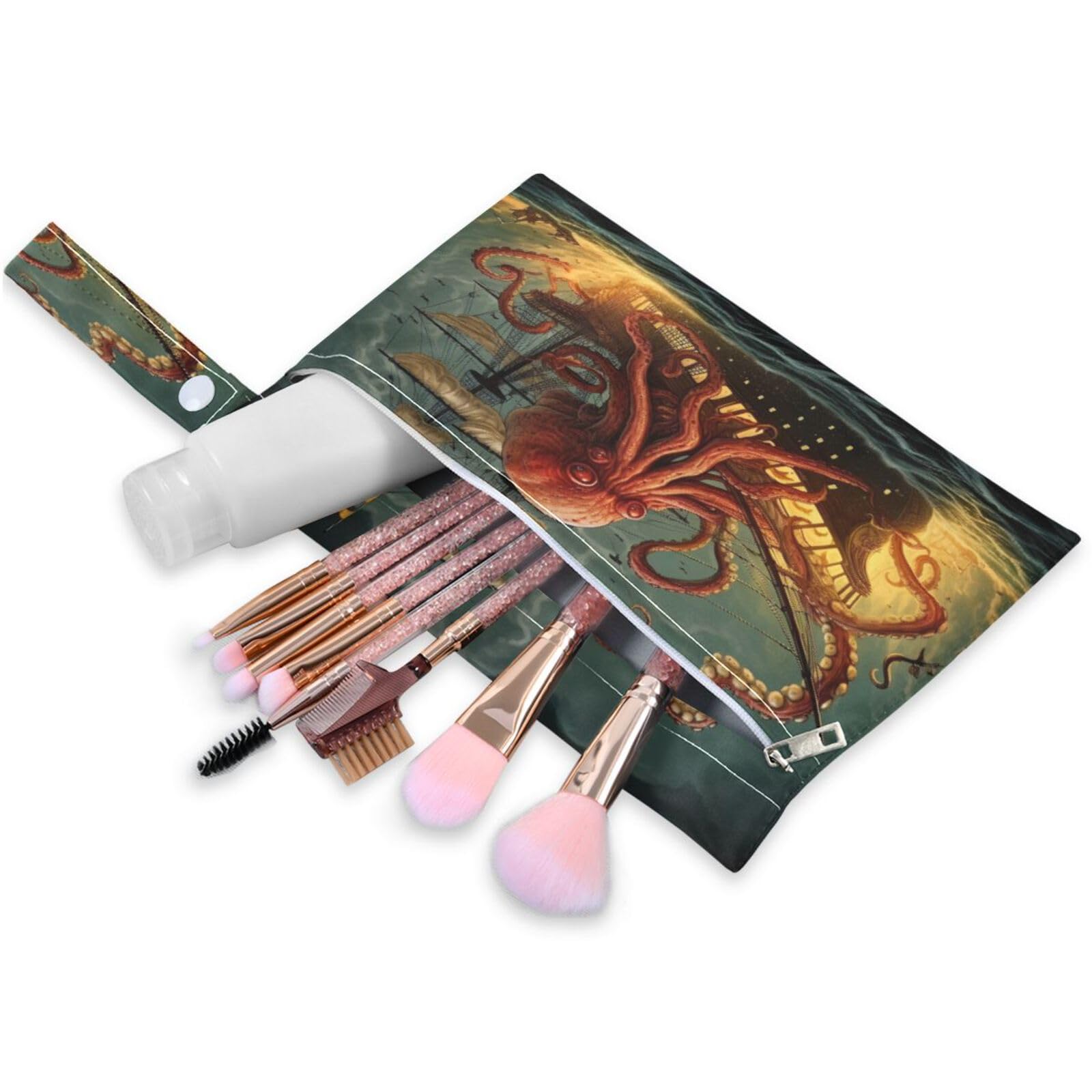 ATTX Sea Octopus Wave Wet Dry Bags 2-Pack - Reusable Cloth Diaper Storage for Travel, Beach & Gym | Multi-Use Waterproof Bags for Swimsuits, Baby Clothes, Sports Gear#27