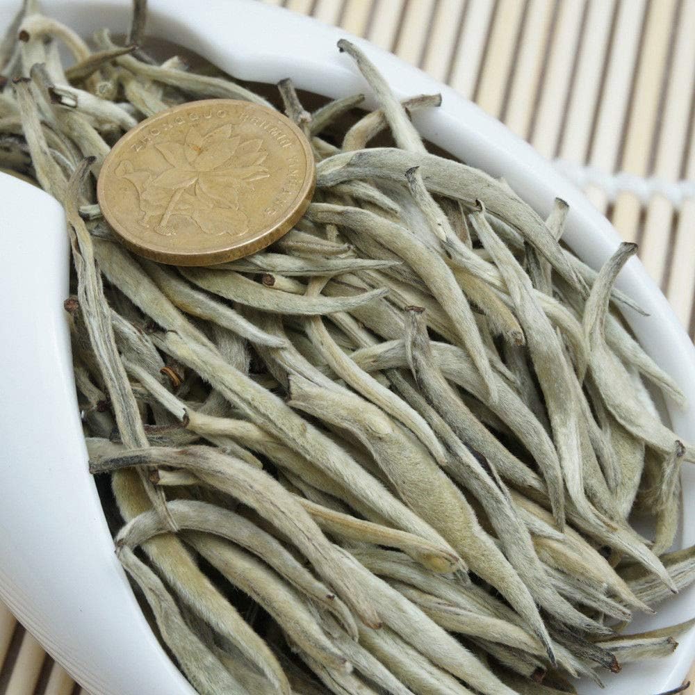 GRANDNESS Premium Chinese Bai Hao Yin Zhen Silver Needle Organic Silver Needle White Tea Loose Leaf Tea 100g
