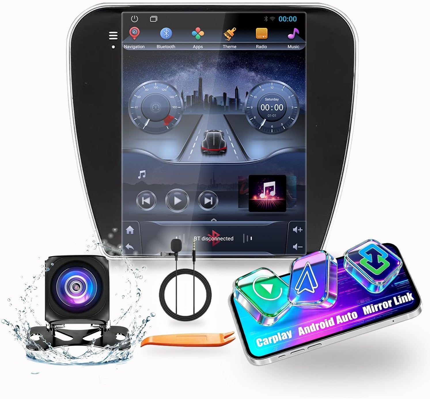 for Chevrolet Equinox 2018-2022(Base) Tesla Style CarPlay Android Auto Navigation Stereo GPS Radio Reverse Camera 9.7" IPS Touchscreen Headunit Tablet Media Player, if Applicable Octa Core 6G+128G