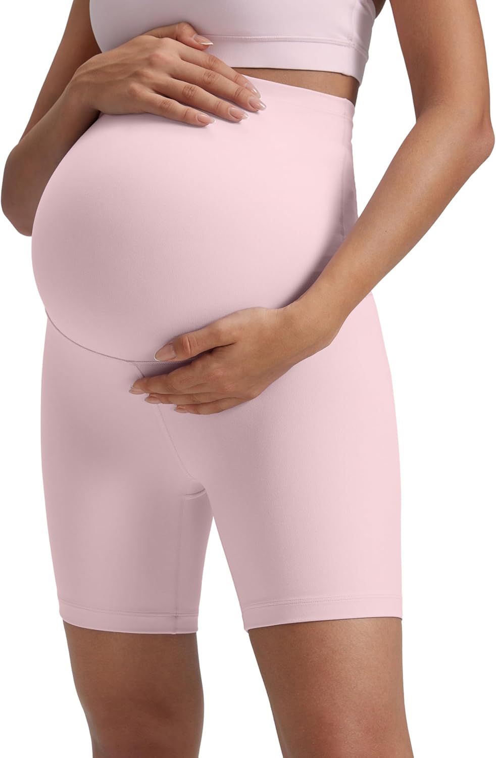CRZ YOGA Butterluxe Maternity Biker Shorts 6" - Over The Belly Pregnancy Yoga Workout Womens Activewear Buttery Soft