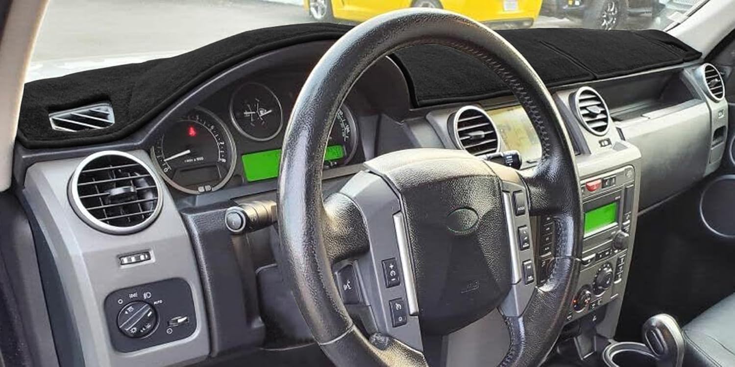 Yiz Dash Cover Mat Custom Fit for 2005-2009 Land Rover LR3 SE HSE/2010-2016 LR4 HSE/ 2005-2009 Range Rover Sport Supercharged HSE with Cutout for Sensor,Dashboard Cover Pad Carpet (Black) J32