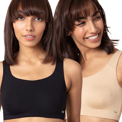 NYKD NYB113 Wirefree Easy Peazy Slip on Non Padded Bra for Women-Pack of 2
