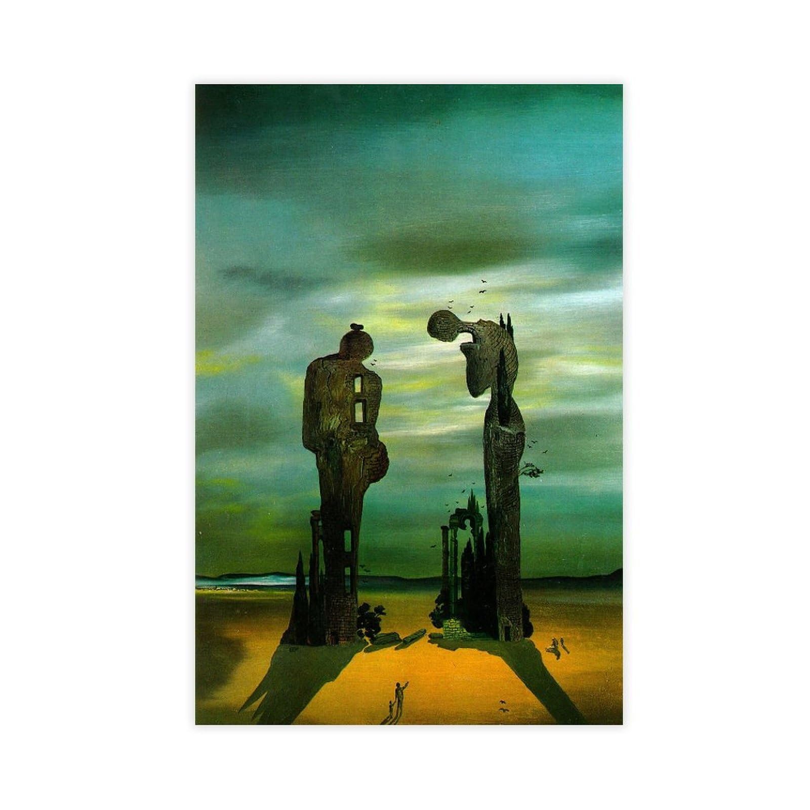 WCYB Archeological Reminiscence Millet's Angelus by Salvador Dali Posters Prints Canvas Deco Paintings Wall Art Unframe 12" L X 18" W