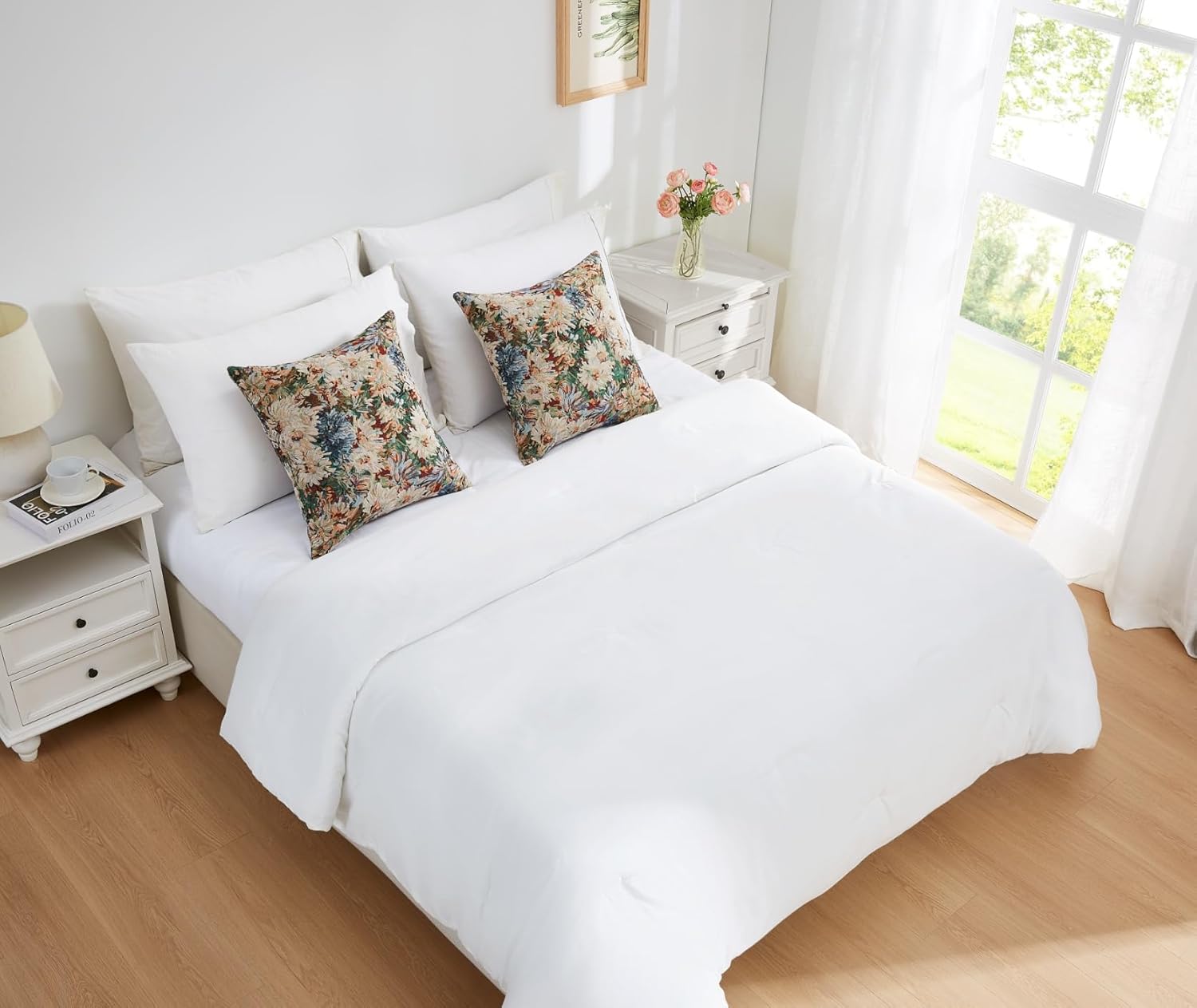 Warm Home Designs 20 x 20 Throw Pillow Covers Set of 2. Decorative Floral 20x20 Pillow Cover for Couch Cushions, Living Room Sofa or Bed is Embroidered with Intricate Mums Design. DIP Mums Cover 20