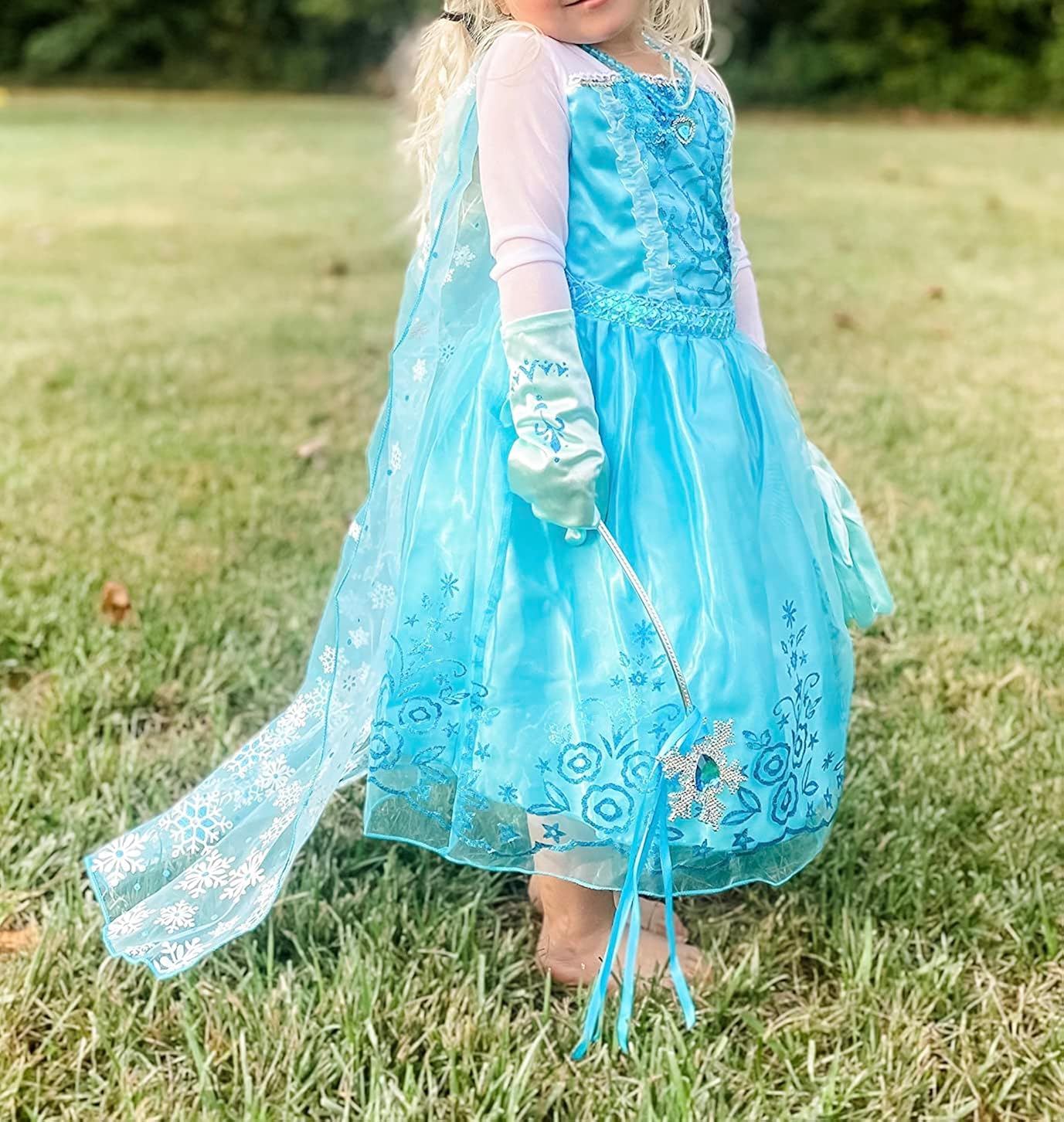 Miniatura 3 de Aoiviss Disfraz de princesa Elsa para niñas vestido de Frozen para Halloween cumpleaños cosplay