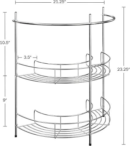 Miniatura 3 de Organizador de fregadero de pedestal, estante compacto para debajo del fregadero con 2 estantes de almacenamiento y soporte para toallas,