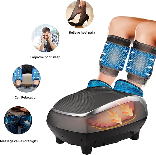 Vista 5 de Shiatsu - Máquina masajeadora de pies con vibración térmica y masaje de pies rodantes para fascitis plantar de tobillos, regalo de relajación