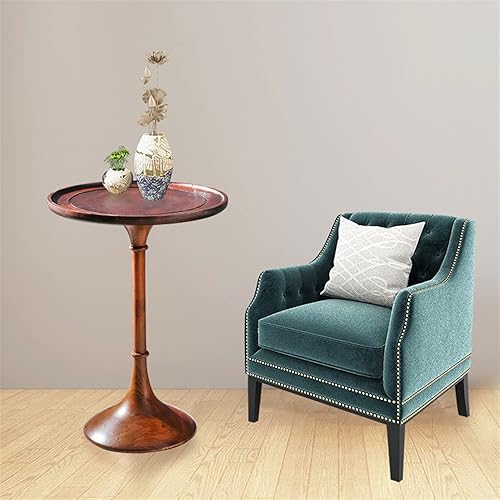 Miniatura 2 de DYPASA Mesas auxiliares decorativas de madera mesa de centro retro mesa de centro estrecha mesa redonda simple sofá de noche mesa auxiliar de esquina
