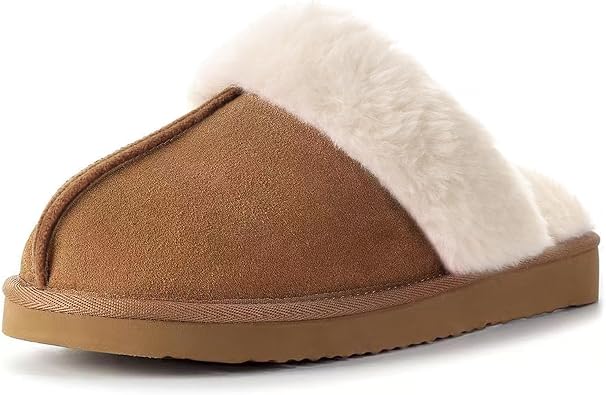 OOW Kids Slippers Girls Boys Fuzzy Memory Foam House Slippers Winter Warm Plush Lined Home Shoes Soft Bedroom Indoor Outdoor