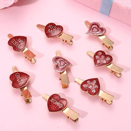 Miniatura 3 de 8 pinzas para el cabello del día de San Valentín horquillas de terciopelo con diamantes de imitación para mujeres y niñas pasadores de pelo con