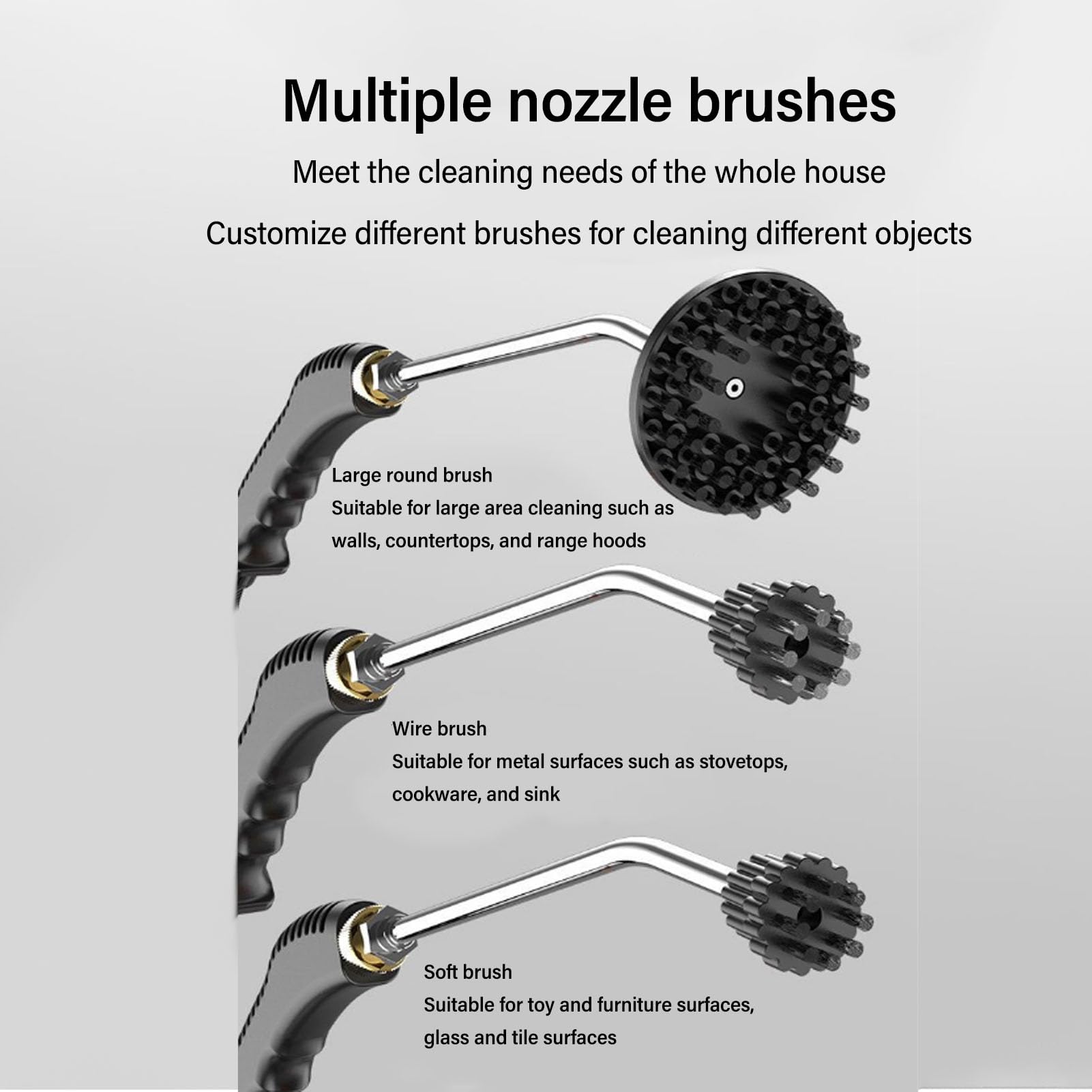 2500W Steam Cleaner, High Pressure 1400ml Portable Steamer for Home Kitchen Car Beauty Salon, 105 ? Temperature, 5.5BAR Pressure, 15s Steam Out, 6 Gears Outlet (US Plug 110V)