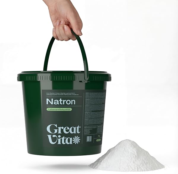 GreatVita Natron Pulver 5kg Eimer Lebensmittelqualität E500ii - Backpulver Großpackung Natriumhydrogencarbonat - Baking Soda Haushaltsreiniger zum Putzen Backen Umweltfreundlich - 2