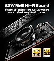 Vista 4 de Edifier S300 Hi-Fi Tabletop Speaker, Hi-Res Audio LDAC for Wireless Multi-Room & Stereo Pairing, 80W Power Works with AirPlay 2 Bluetooth 5.4 USB-C