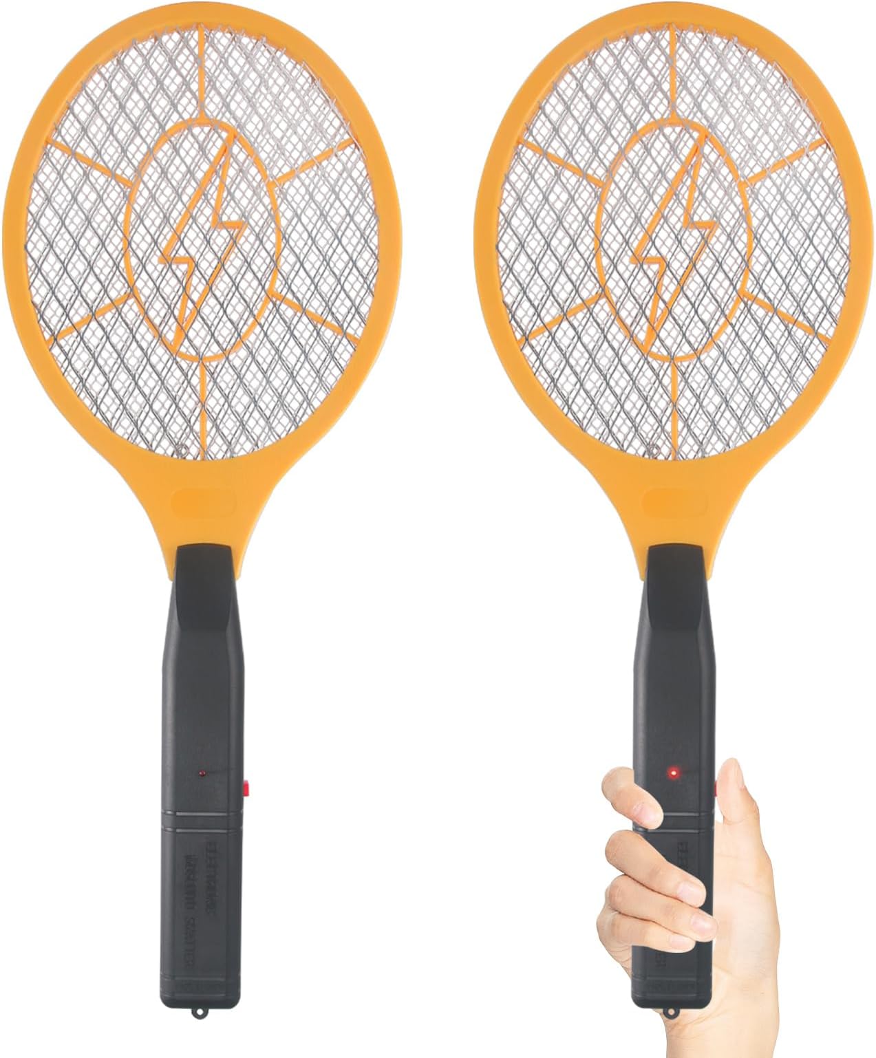 GameXcel 2 Pack Bug Zapper Electric Fly Swatter Zap Mosquito - Indoor Outdoor Zapping Racket for Pest Control - Safe to Touch with 3-Layer Safety Mesh