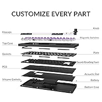 Vista 7 de Keychron Q1 HE Teclado mecánico inalámbrico personalizado con efecto Hall Gateron interruptor magnético de doble riel disparador rápido, QMK 2.4 GHz