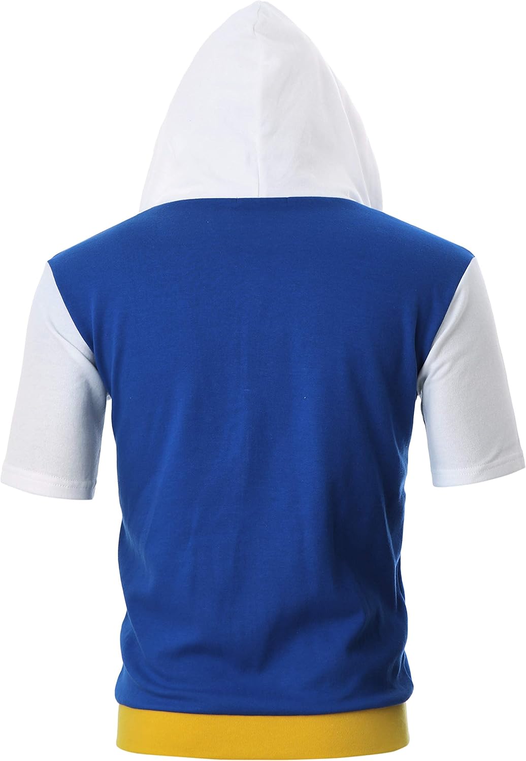 Ohoo Mens Slim Fit Zip up Hoodie Short Sleeve Thin Jacket Full Zip Sweatshirt with Kanga Pocket - Image 2