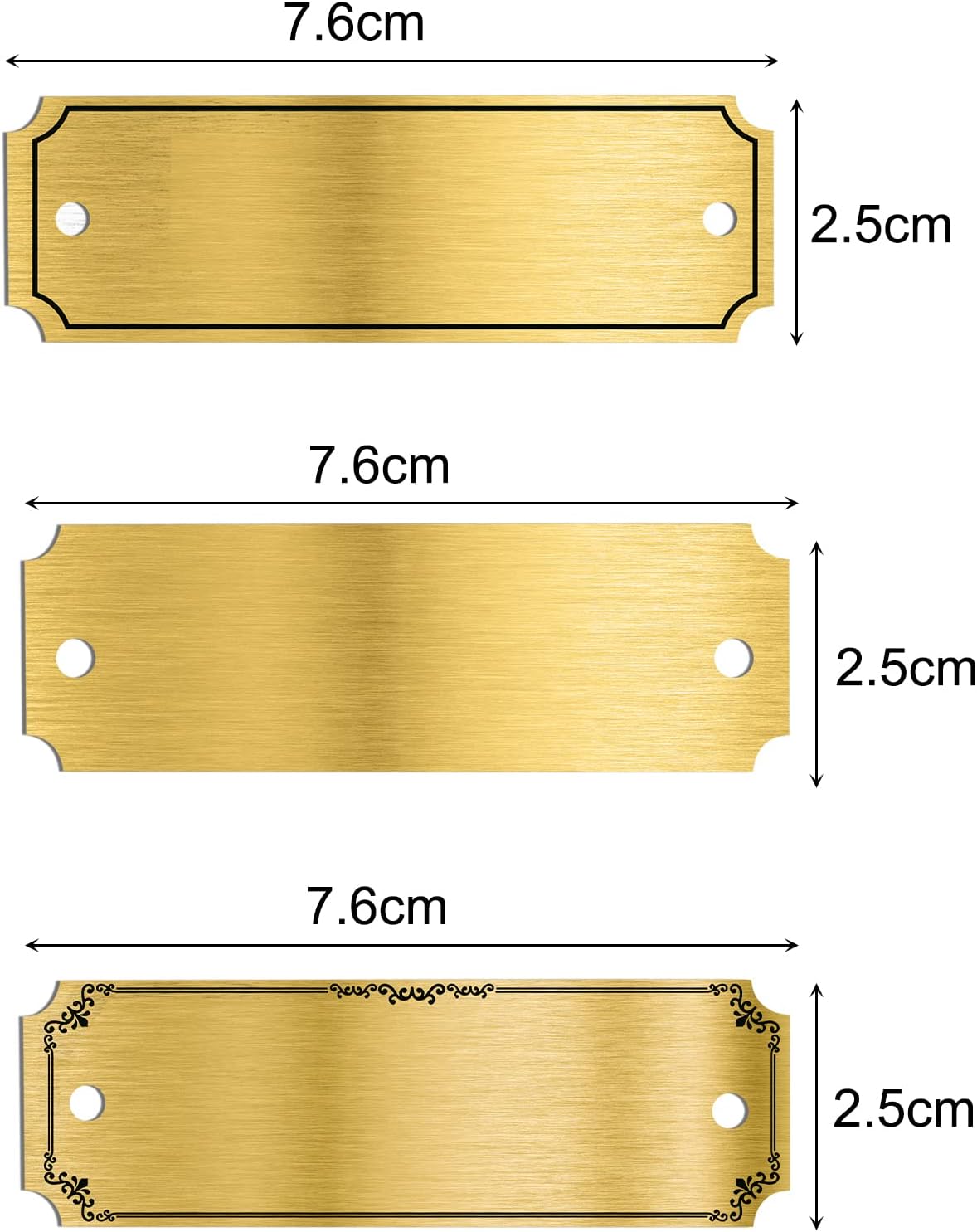 30 Pcs Engraved Name Plates 3 x 1 Inch Laser Engraving Solid Brass Metal Plate Personalized Plaque Blank Custom Name Tag Frame Label for DIY (Screws)