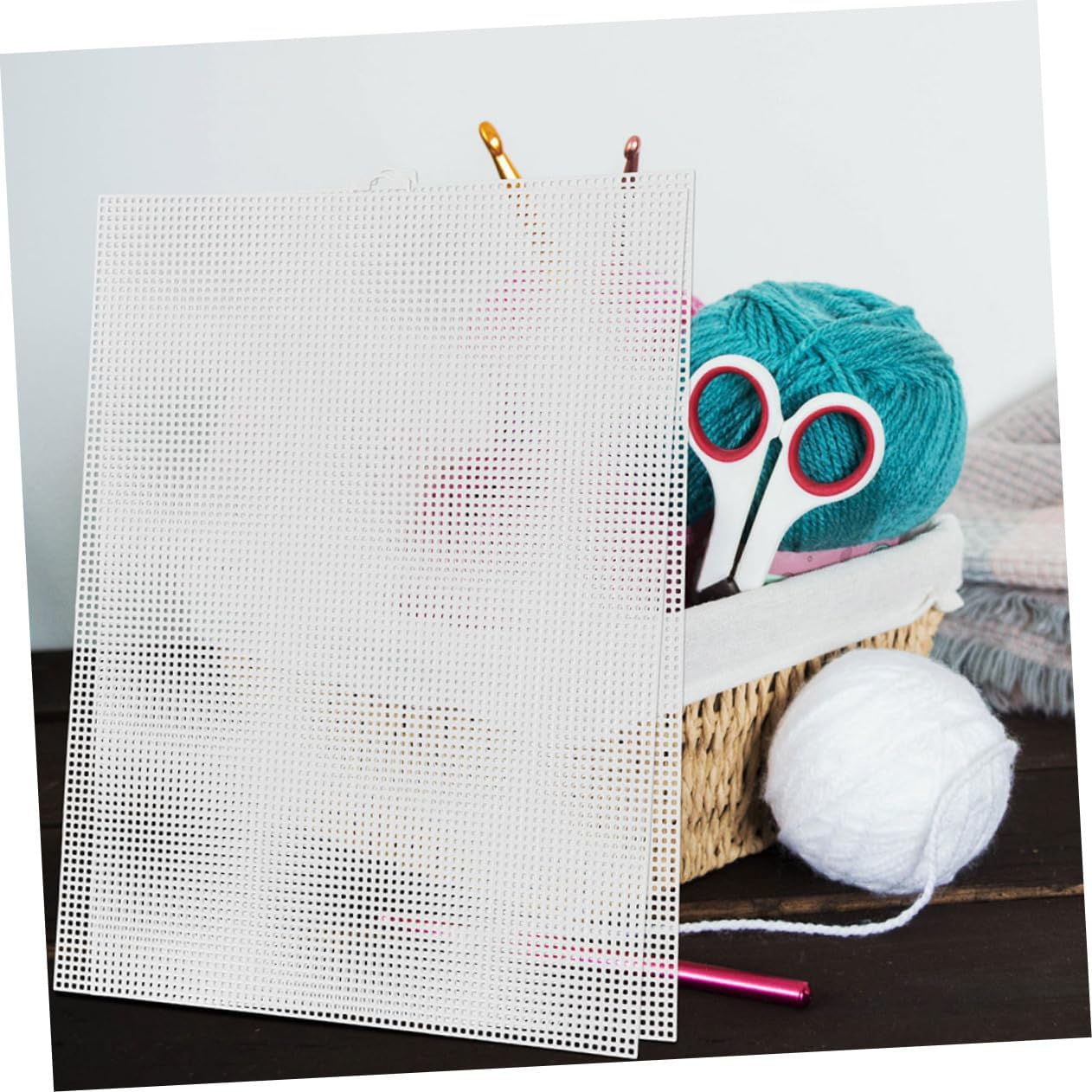 DOITOOL 5pcs Embroidery Mesh Canvas Sheets Craft Mesh for Yarn Knit Crochet DIY Projects