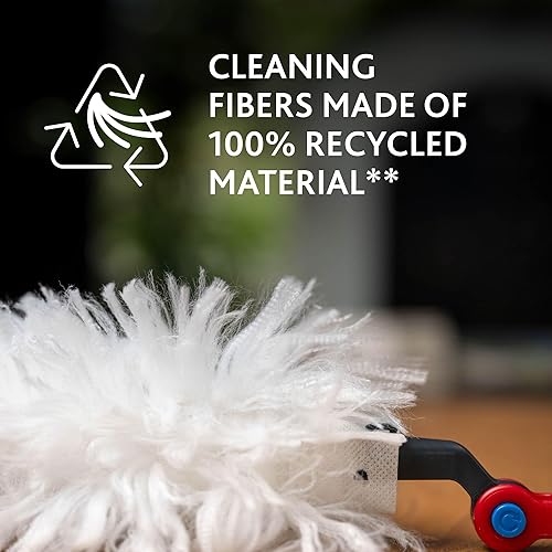 Miniatura 8 de O-Cedar Flex & Catch - Kit de polvo resistente con 15 recambios de plumero desechables, mango extensible de 3 pies con gancho de plumero que se