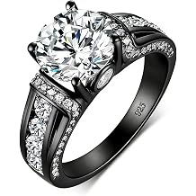 Moissanite Rings for Women 1 CT D Color VVS1 Round Cut Blue Wedding Engagement Rings
