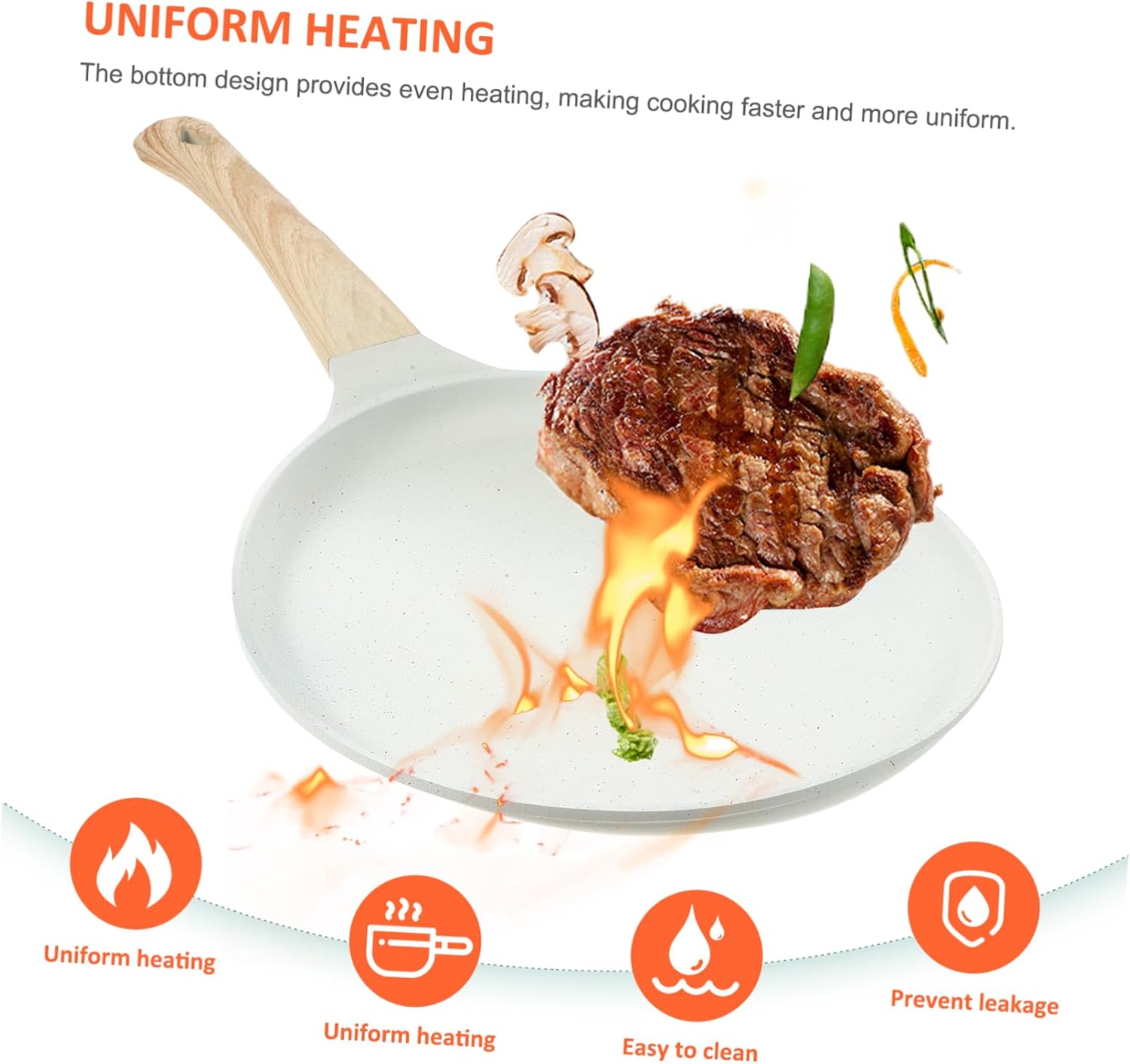 Healifty Nonstick Skillet Frying Pan Non Stick Pancake Pan with Even Heat Distribution Easy for Eggs Steaks and Family Cooking Compatible with Induction and Gas Stoves