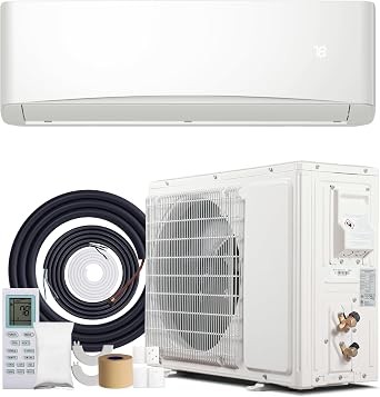 9000BTU Mini Split Air Conditioner& Heater, 17 SEER2 230V Wall-Mounted AC Unit Cools Rooms up to 450 Sq. Ft, Energy Efficient Inverter AC with Heat Pump