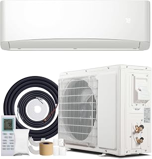 12000BTU Mini Split Air Conditioner& Heater, 17 SEER2 𝟏𝟏𝟓𝐕 Wall-Mounted AC Unit Cools Rooms up to 750 Sq. Ft, Energy Efficient Inverter AC with Heat Pump
