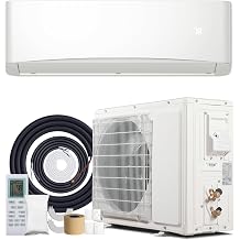 12000BTU Mini Split Air Conditioner&amp; Heater, 17 SEER2 𝟏𝟏𝟓𝐕 Wall-Mounted AC Unit Cools Rooms up to 750 Sq. Ft, Energy Efficient Inverter AC with Heat Pump