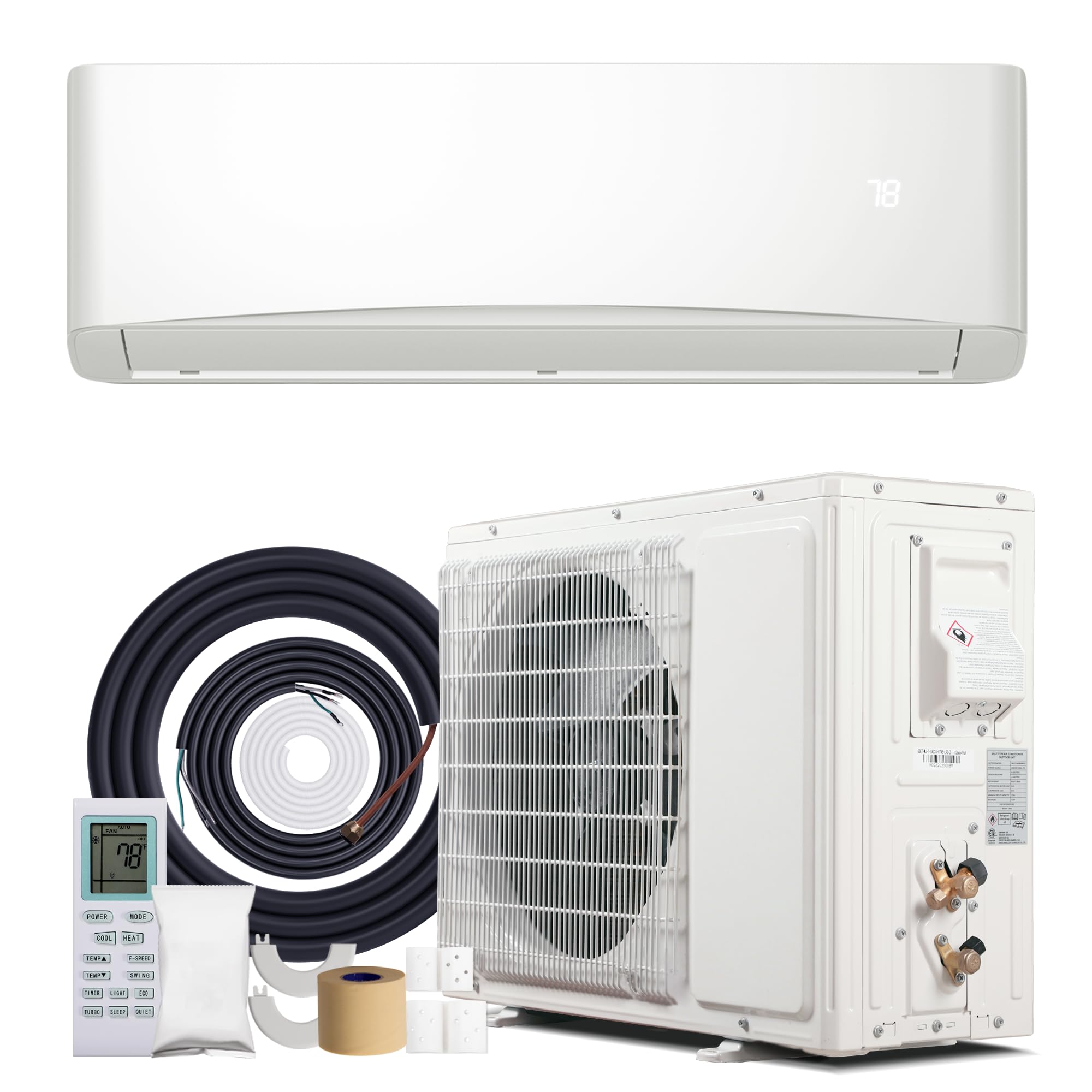 Nexaro 12000BTU Mini Split Air Conditioner& Heater, 17 SEER2 𝟏𝟏𝟓𝐕 Wall-Mounted AC Unit Cools Rooms up to 750 Sq. Ft, Energy Efficient Inverter AC with Heat Pump