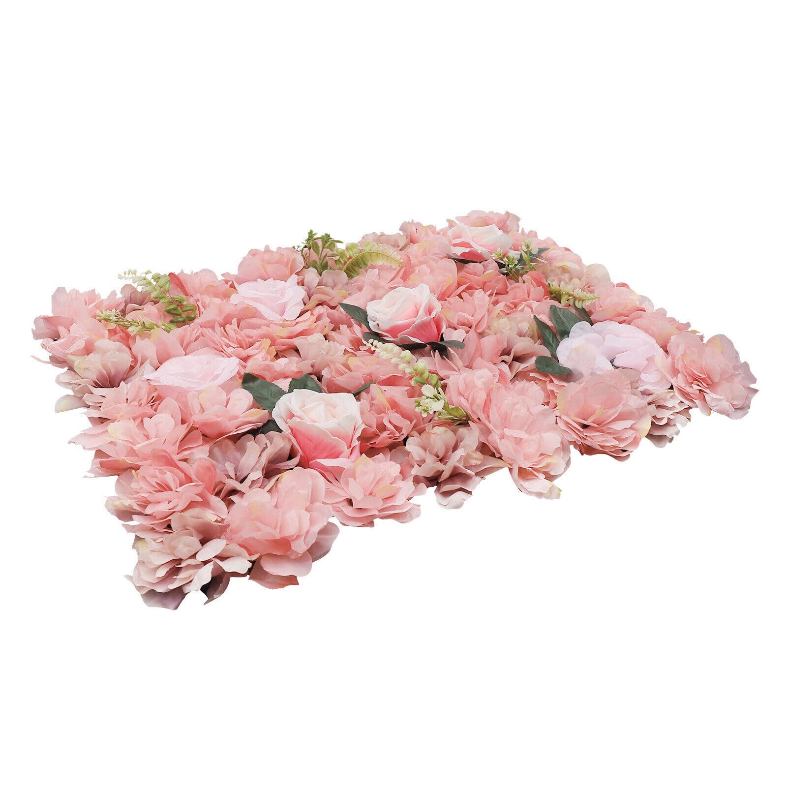 12 Stück Blumenwandpaneel Kunstrosen Künstliche Blume Blumenhintergrund, Blumenwandhintergrund für Party Hochzeit Brautdusche Babyparty Weihnachten Heimdekoration, 60 X 40cm (Schaumig Rosa)