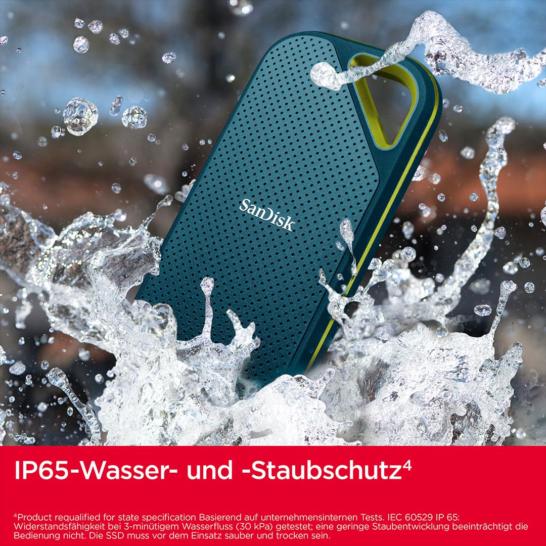 SANDISK Extreme PRO Portable SSD 4TB 2000MB/s IP65 Water Dust Resistance