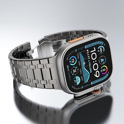 Miniatura 2 de CHANCHY Correa de acero inoxidable compatible con Apple Watch Ultra 2 Band de 1.929 in 1.772 in 1.732 in 1.654 in, correa de metal para iWatch
