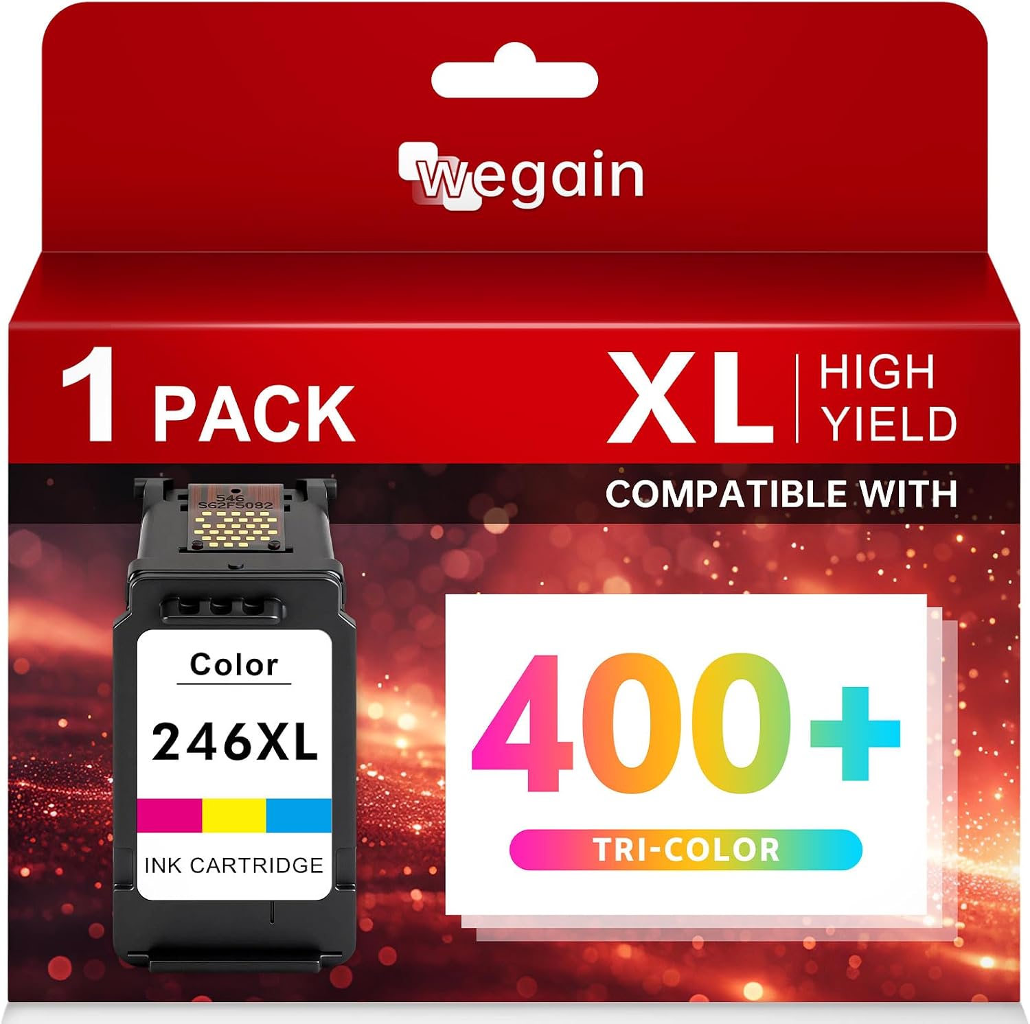 CL-246XL Color Ink Cartridge Compatible for Canon 245 246 XL PG245 CL246 246XL Ink Work with Canon PIXMA TR4520, TS3320, MG2522, MG2525, MX490 TS302 Cannon Printer (1 Color)