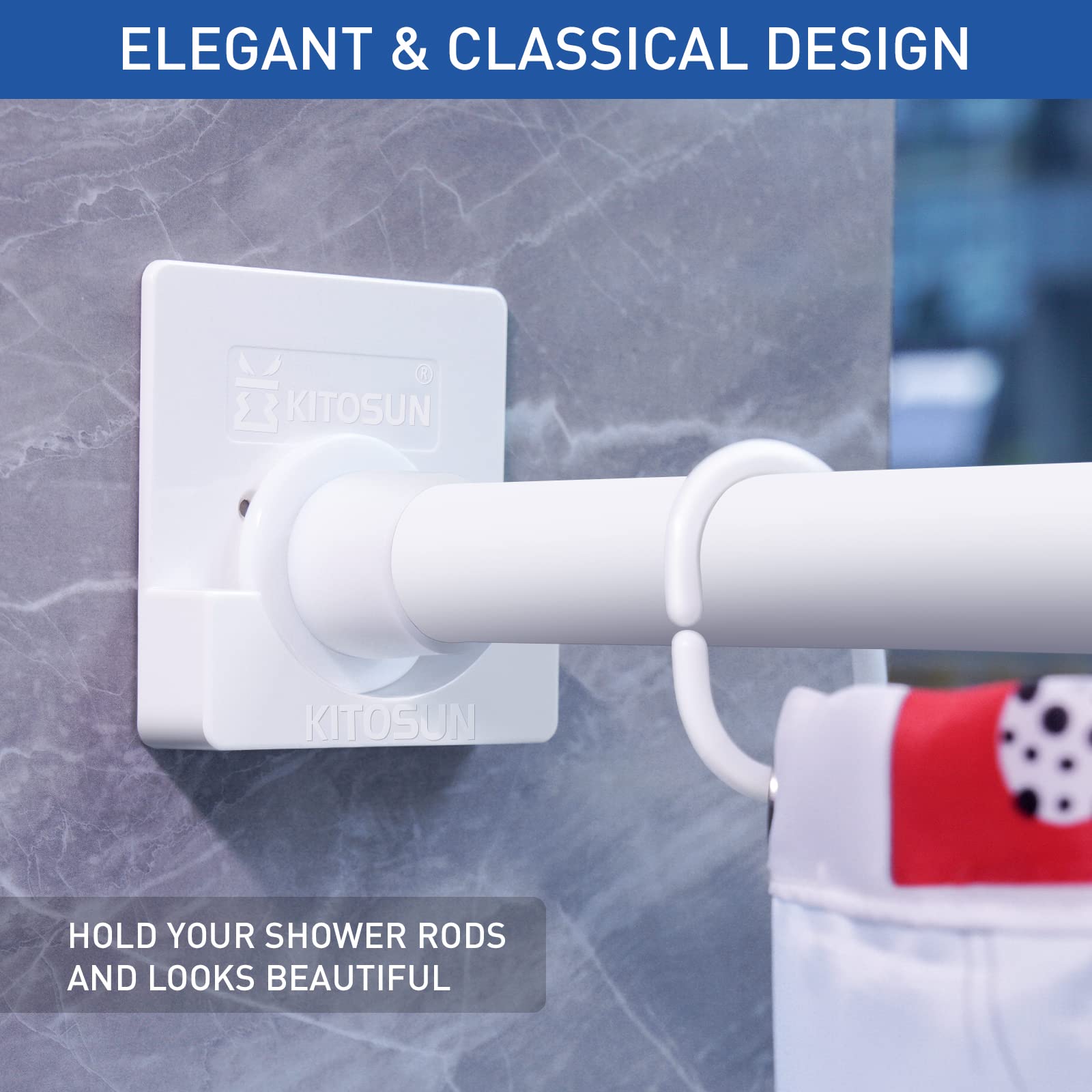 Adherion Extra-Large Adhesive Shower Curtain Rod Adherion Extra-Large Adhesive Shower Curtain Rod