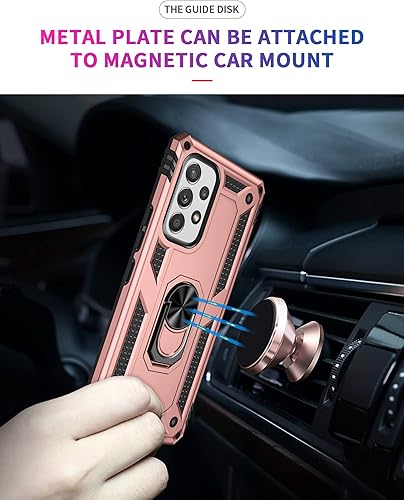 Miniatura 10 de Dionsibei Funda de grado militar para Samsung Galaxy A53 5G, funda Galaxy A53 360 metal giratorio anillo soporte soporte armadura resistente a