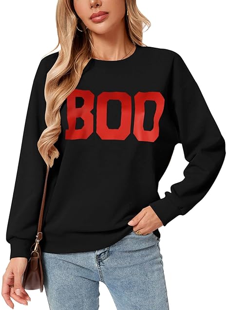 Womens USA Sweatshirt, Long Sleeve Crewneck Pullover with American Flag & Stripes Star Print - Casual Top