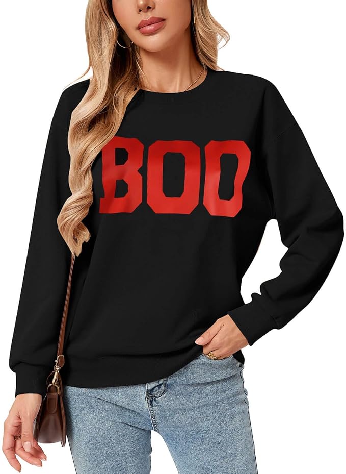 Womens USA Sweatshirt, Long Sleeve Crewneck Pullover with American Flag & Stripes Star Print - Casual Top