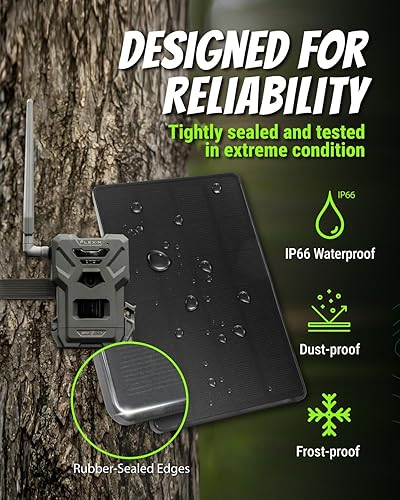 Miniatura 5 de Panel solar de cámara de rastro de 5 V12 V, batería de panel solar de 4 W con batería de iones de litio de 4400 mAh, clasificación impermeable IP66,