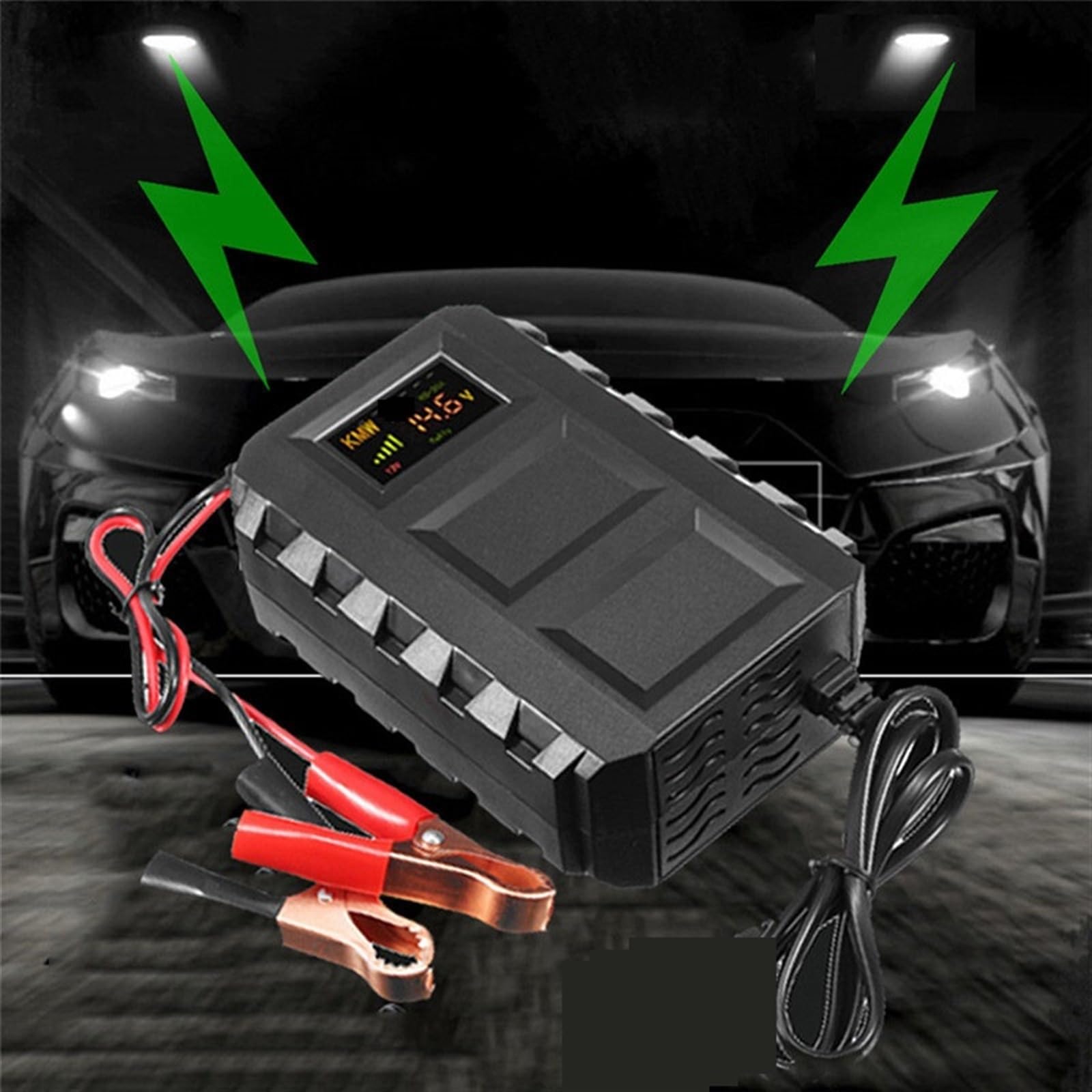 Cargador De Batería Plomo Ácido La Motocicleta del Coche Automóvil Inteligente 12V 20A Potente Carga Rápida