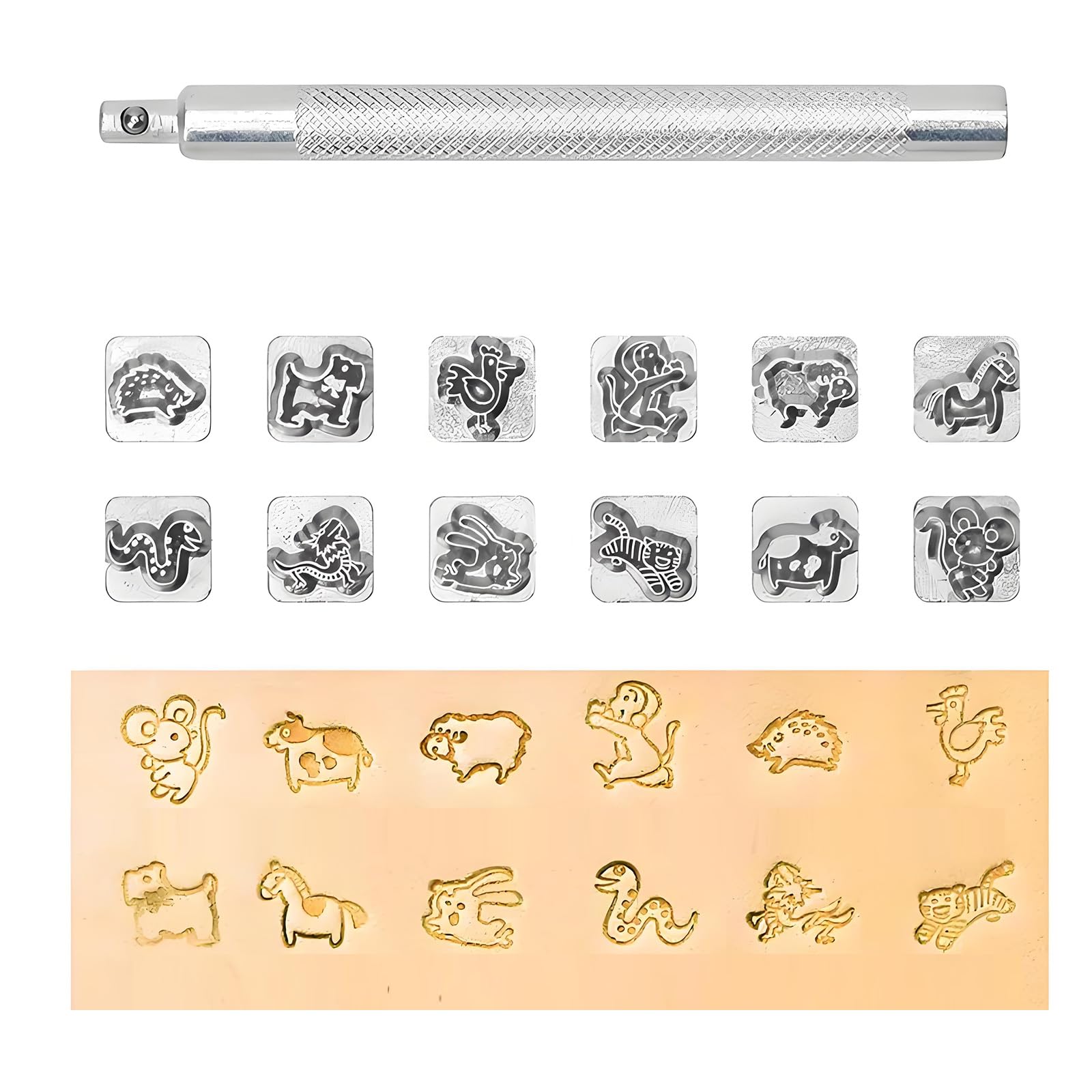 Premium Leather Engraving Stamps Featuring 12 Unique Themes Punching Tool Suitable for Both Beginners and Experts Kirsite Leather Tool