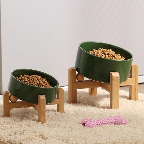 Miniatura 5 de Petygooing Cuenco elevado de cerámica inclinado de 15 para perros de razas pequeñas y medianas, cuenco inclinado antideslizante para alimentación de