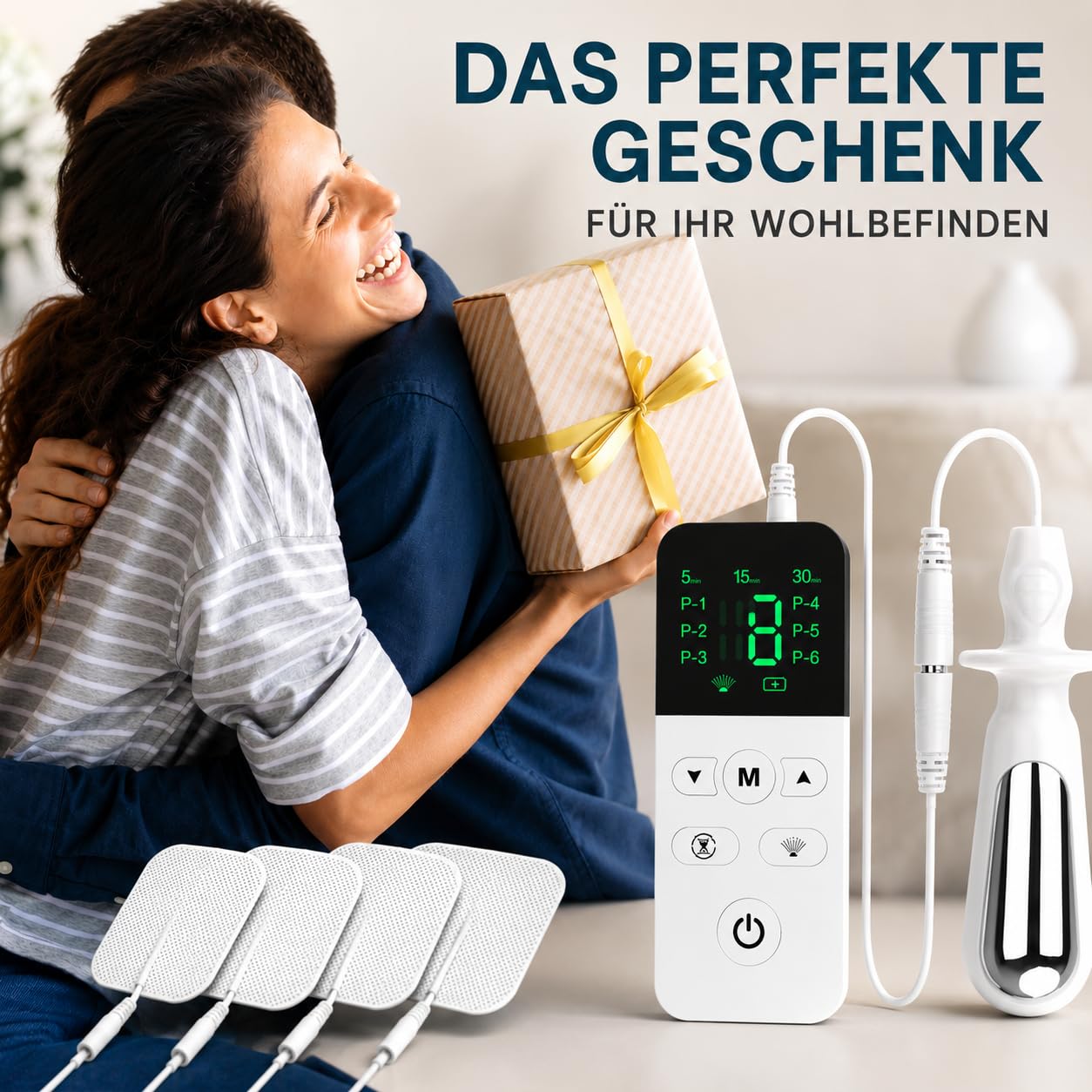 3-in-1 Beckenbodentrainer für Frauen – EMS, Rotlicht & Vibrationsmassage | Elektrischer Kegeltrainer zur Stärkung der Beckenbodenmuskulatur, Blasenkontrolle und Rückbildung nach der Geburt