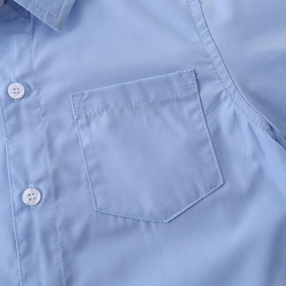 Spring&Gege Langärmelige Hemden für Jungen Formelle Uniform aus Fester Popeline