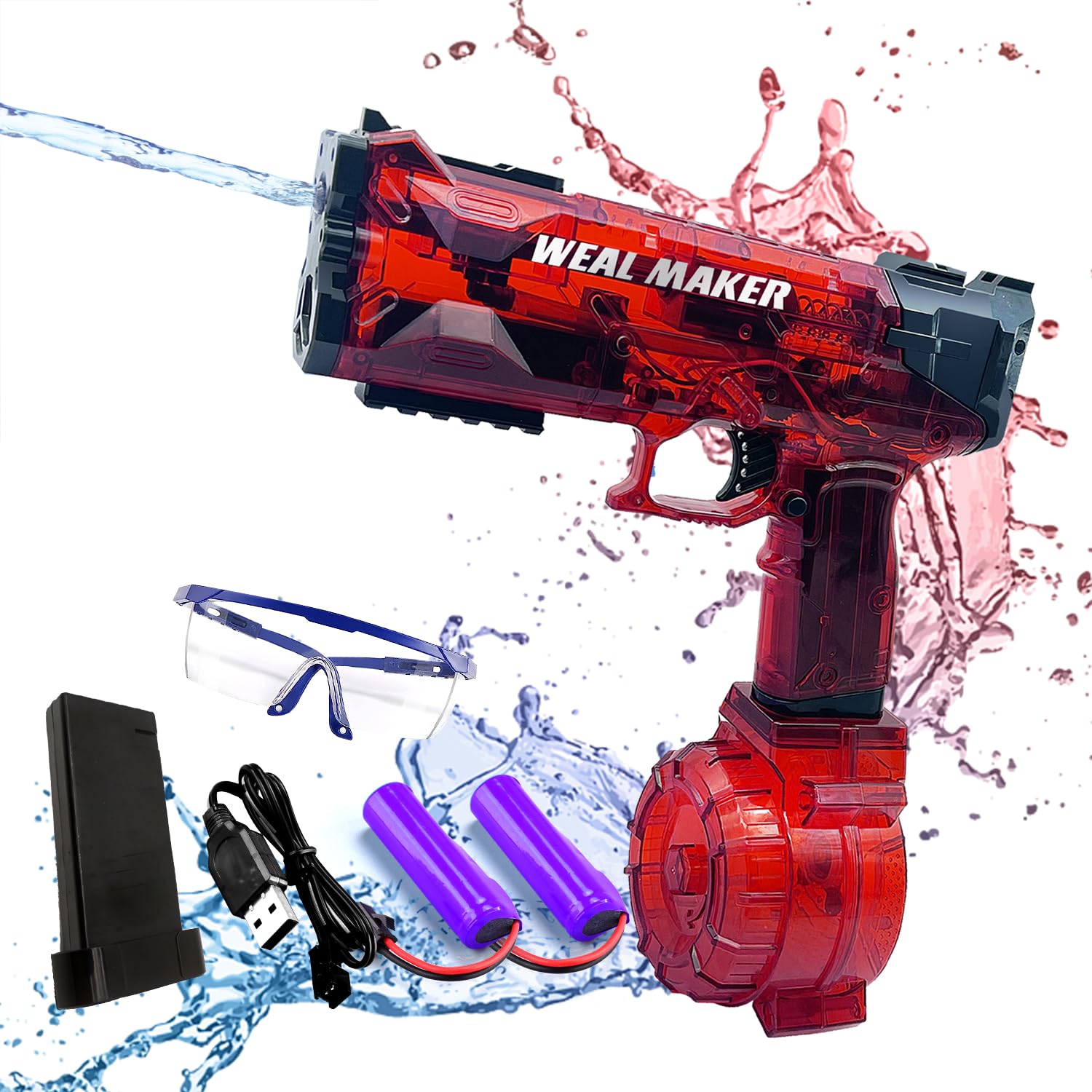 電動水鉄砲 Water Blaster 自動給水 2個 Amazon | 水鉄砲 電動 ウォーターガン Skifry 水遊び おもちゃ 超強力