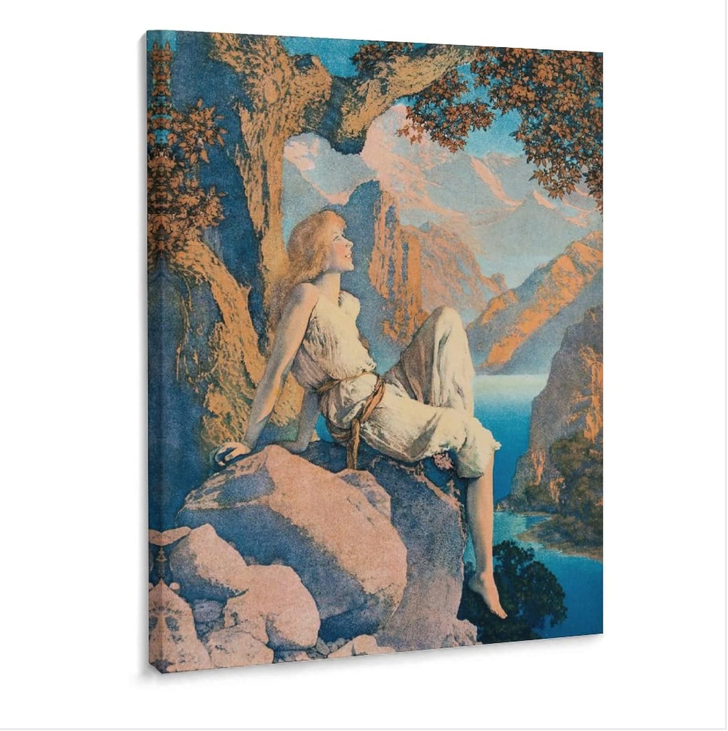 24+ Maxfield Parrish Canvas Poster Night is Fled by Maxfield Parrish Canvas Art