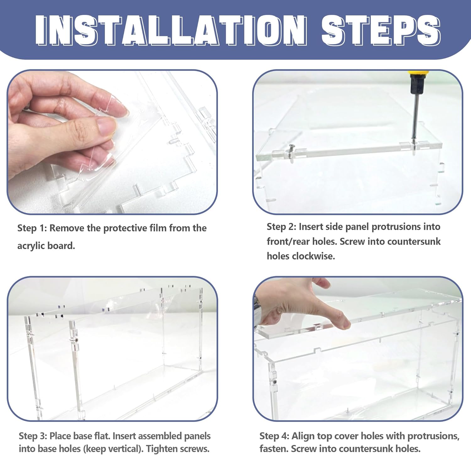 DEDC 1PCS Acrylic Display Case Compatible with Prismatic Evolutions Super Premium Collection 6mm Thick Interlocking Lid Protective Box with Cleaning Cloth and Silicone Pads