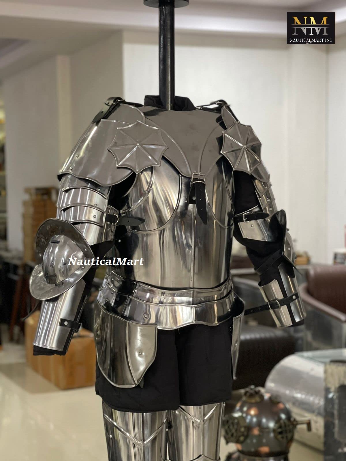 NauticalMart Medieval Knight Half Suit of Armor Larp Reenactment Handmade Armour Costume, Medieval Knight Gothic Suit of Armor Adult Costume